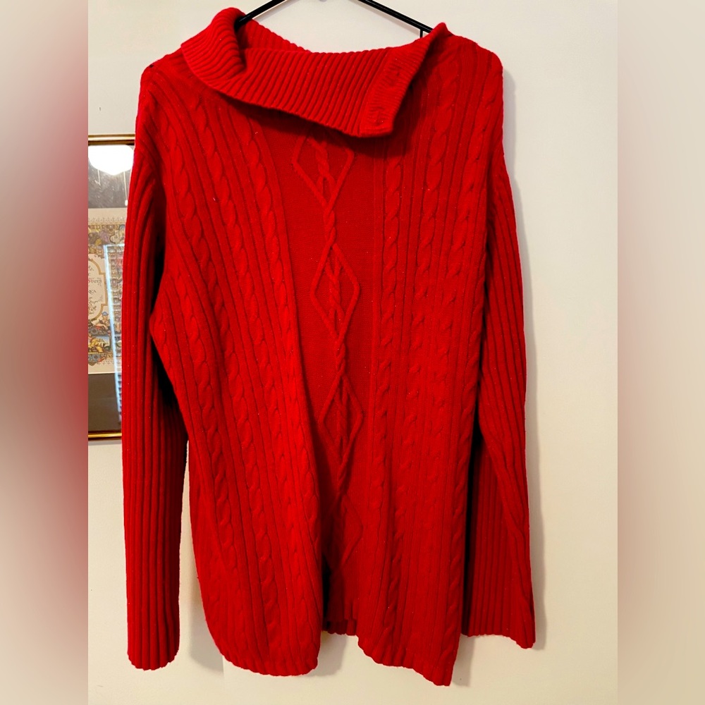 Red stylish long sweater